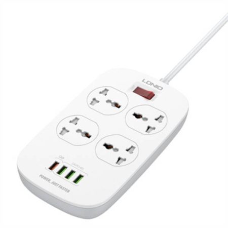 LDNIO SC4407 Power Socket 4 USB Charger with Power Extension Cord