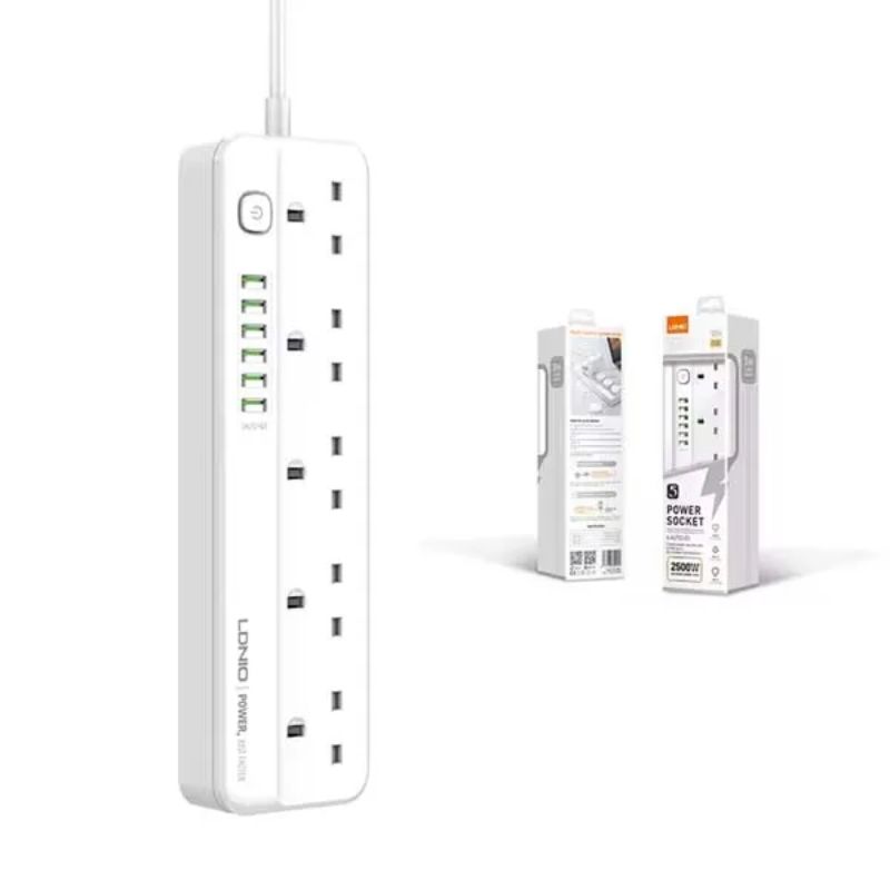 Ldnio Power Socket Sk5691 Uk Power Strip 6 Usb Charging Ports