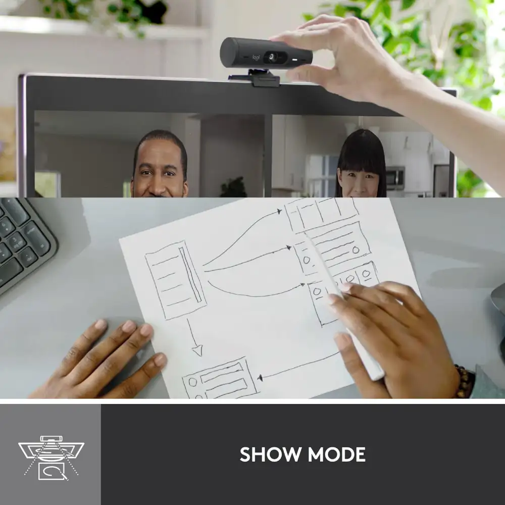 Logitech BRIO 500 Full HD 1080p 4MP Auto-framing Webcam