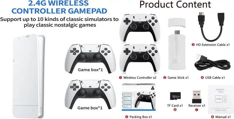 M22 Game Stick Retro Video Game Console with 2 Wireless Controllers