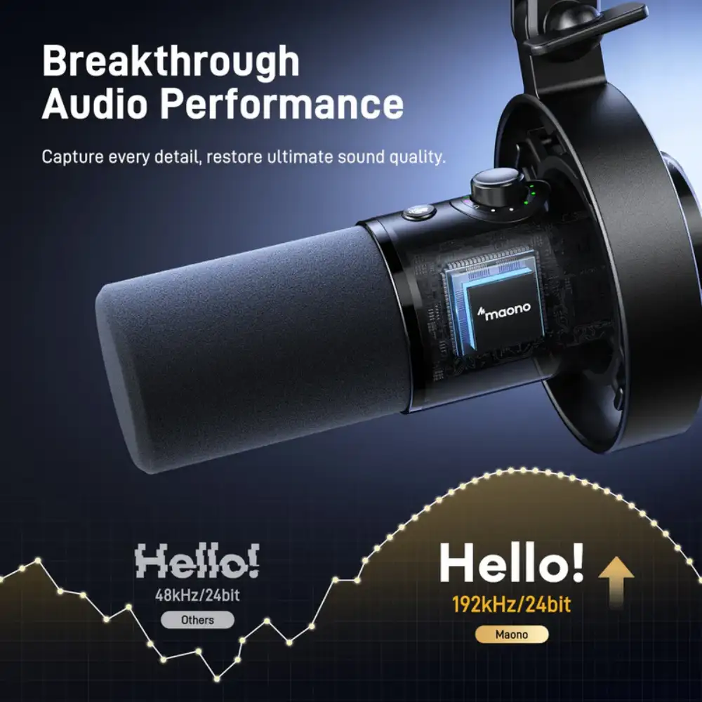 Professional dynamic microphone with RGB by MAONO