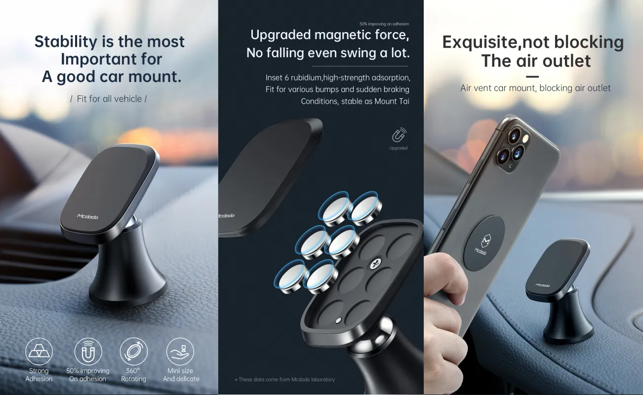 MCDODO CM-8490 Magnetic 360° Rotation Car Mount Stand Holder