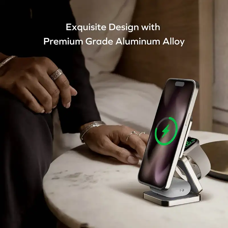 MOMAX Q2.Mag 3-in-1 Foldable Qi2 15W Magnetic Wireless Charging Stand