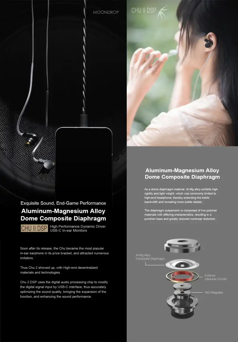 MOONDROP CHU 2 DSP Type-C In-Ear Earphone with Mic