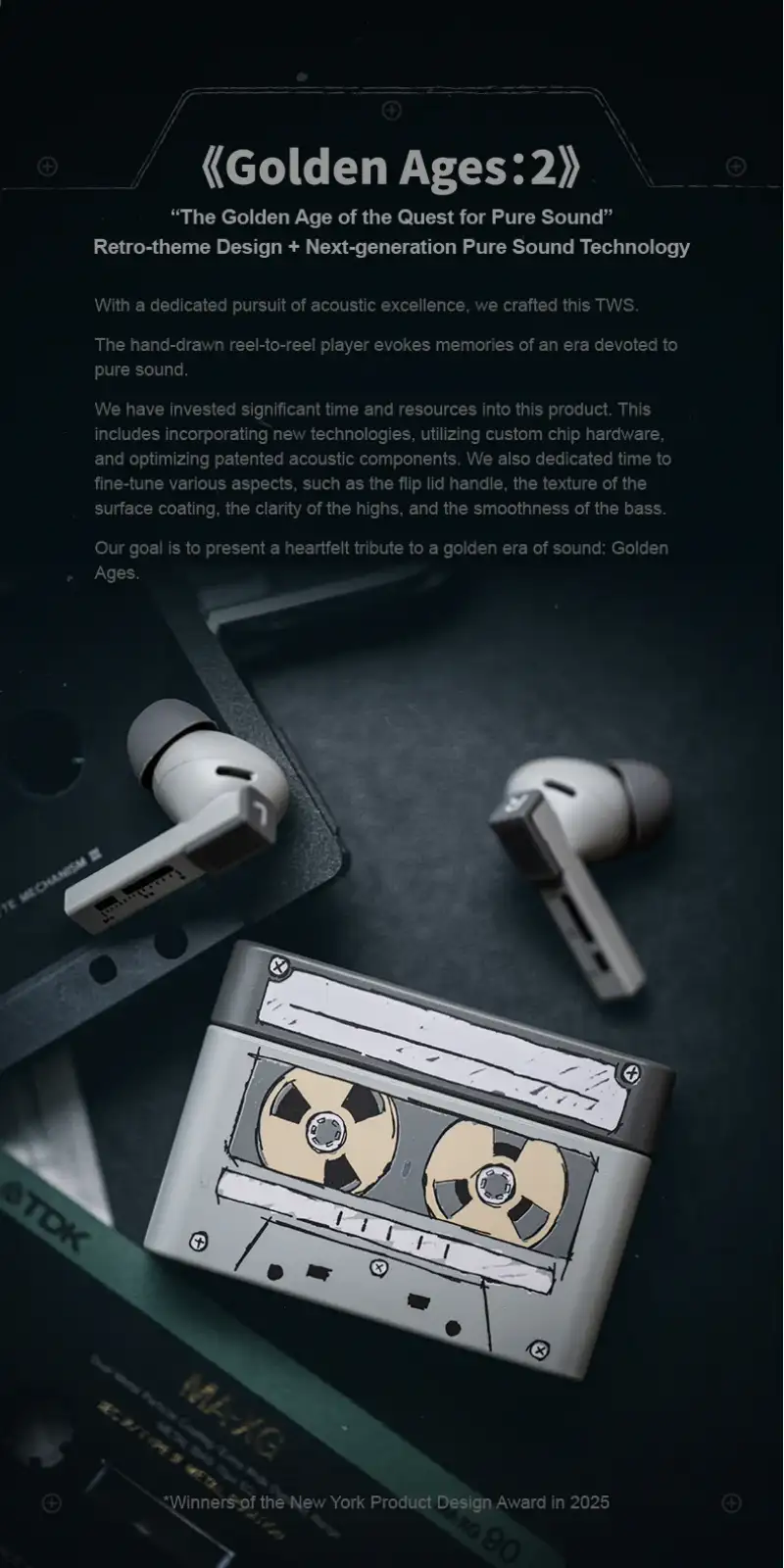Premium planar wireless earbuds for detailed sound