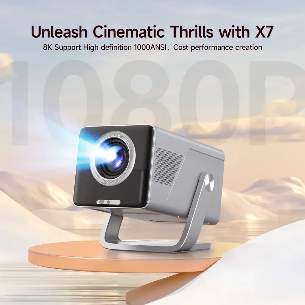 A crisp studio shot of the Magcubic X7 1000 ANSI smart projector