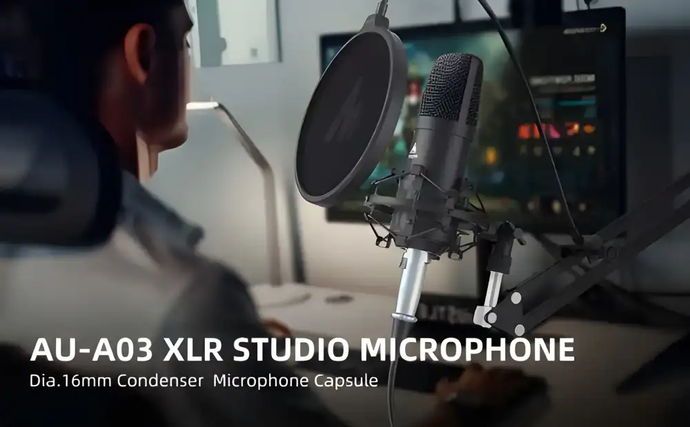 Maono AU-A03 condenser microphone kit for studio use