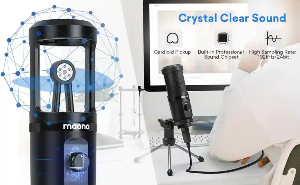 RGB gaming microphone by Maono for clear voice