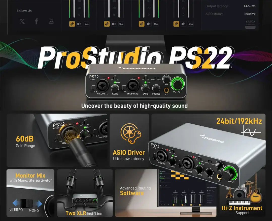 Maono PS22 Type-C Audio Interface
