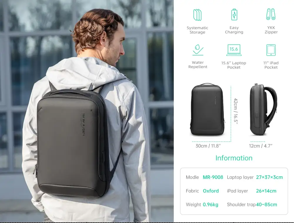 Mark Ryden MR-9008 Slim Business Laptop Backpack