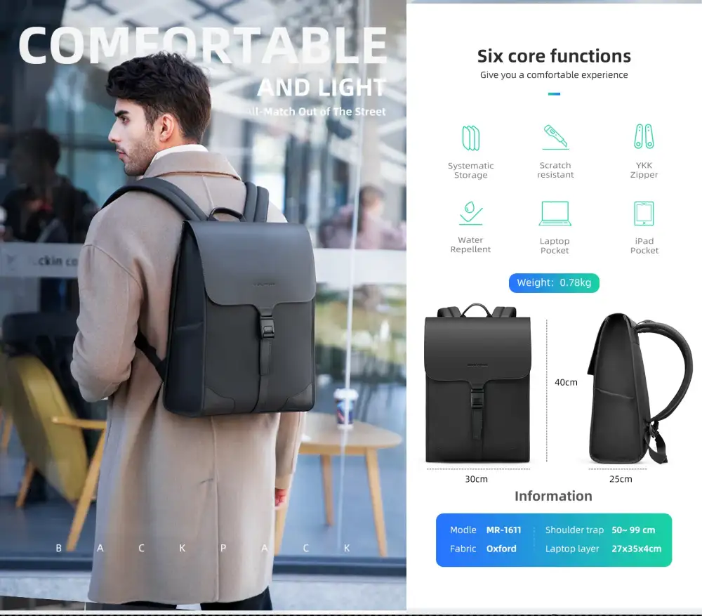 Mark Ryden MR1611 Anti-theft 15.6″ Laptop Business Backpack