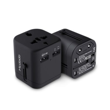 Mcdodo CP-4380 Travel Adapter 2.4A Dual USB & Worldwide for UK, US, AU, Europe