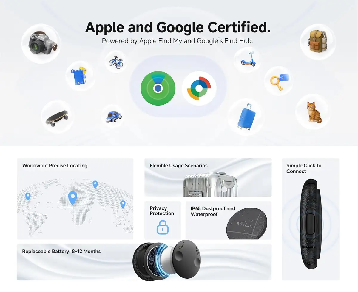 MiLi LiTag Duo Smart Finder for both Android & iOS