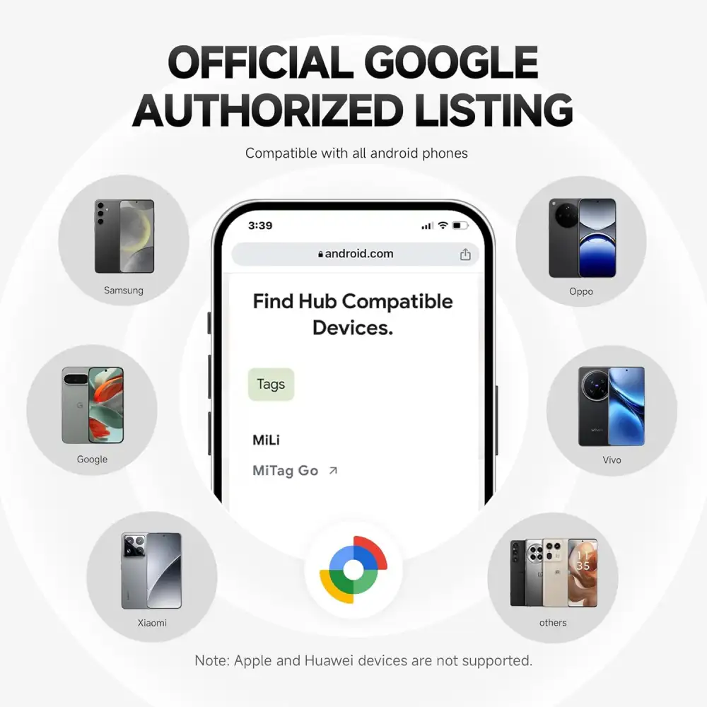 MiLi MiTag Duo Smart Finder for both Android & iOS – replaceable battery, Google & Apple Find My certified