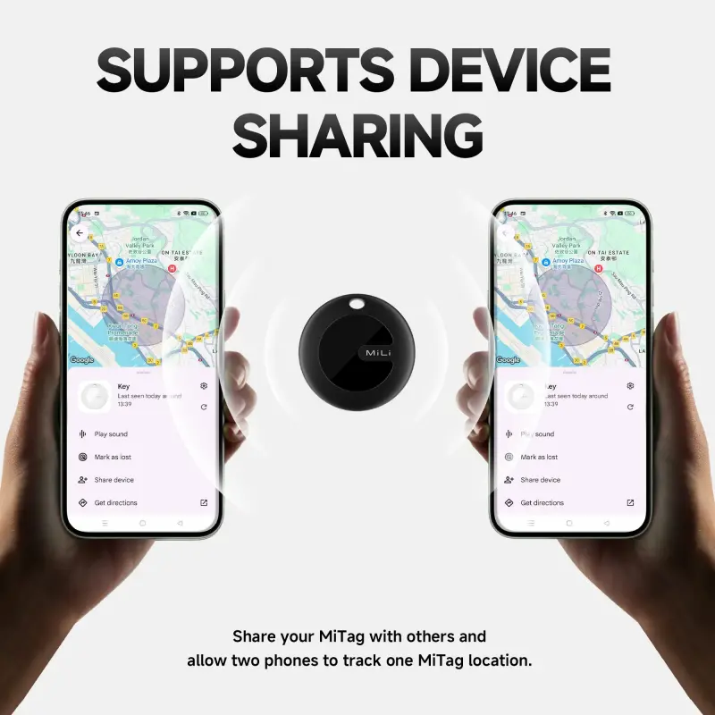 MiLi MiTag Go connected with Google Find My Device app