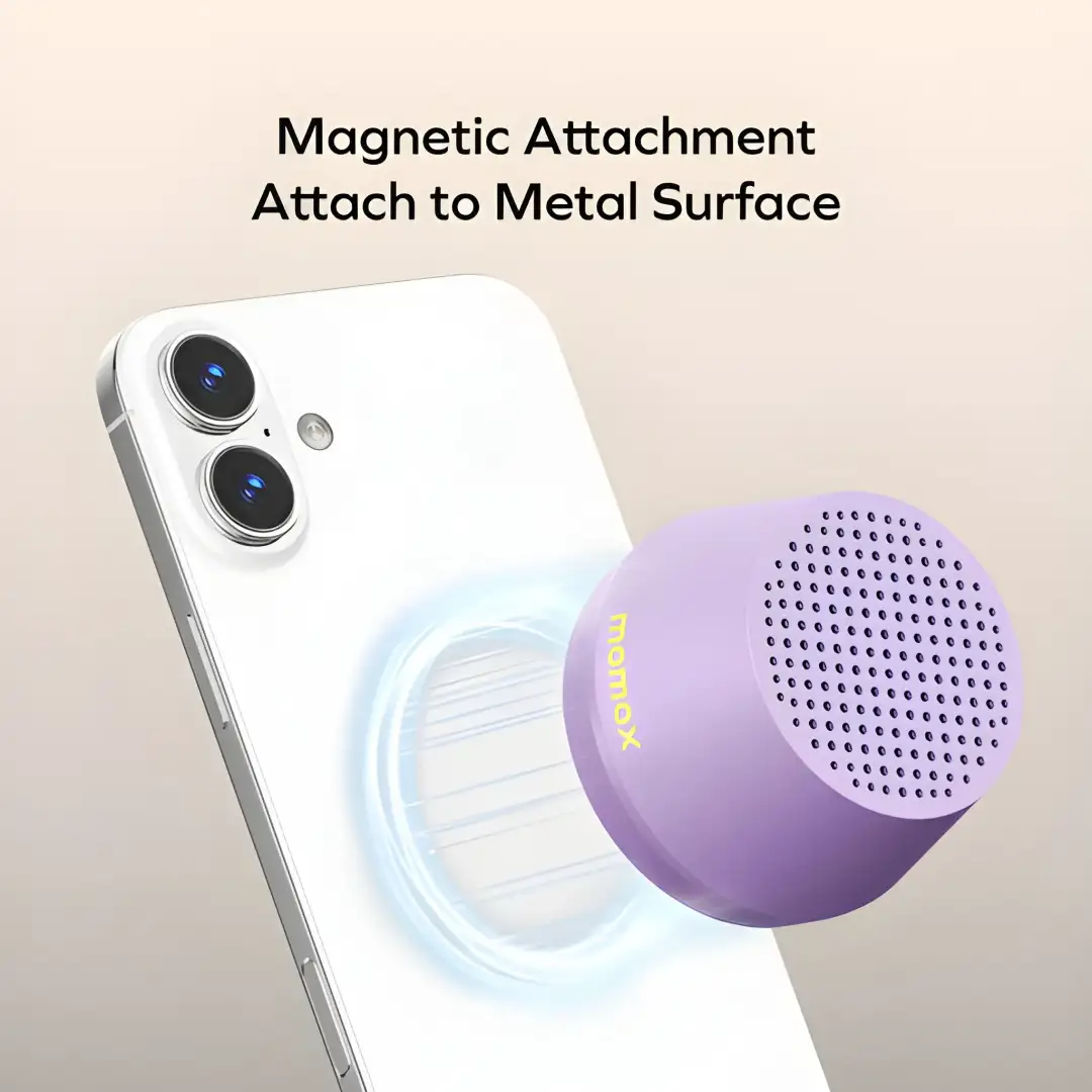 Momax portable Bluetooth speaker with magnetic mount