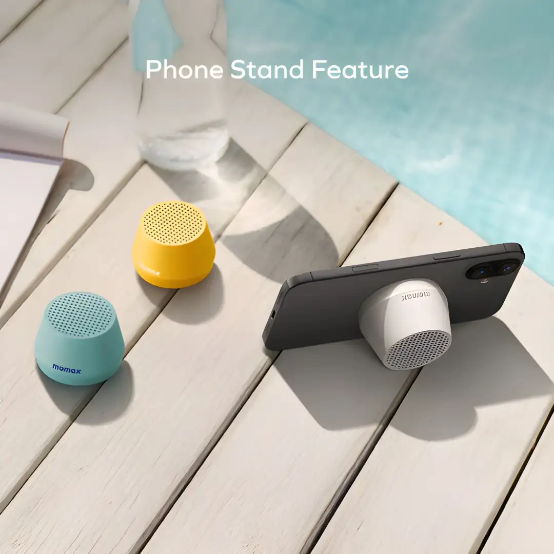 Momax 1-Vibe Go Lite magnetic wireless speaker design