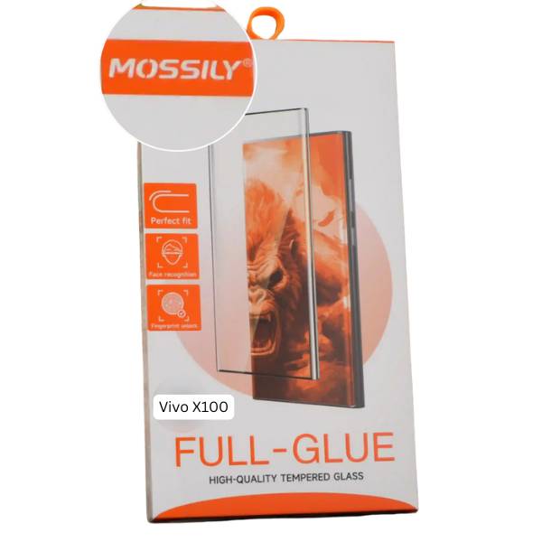 Mossily Vivo X100 Full Glue High Quality Curved Screen Tempered Glass
