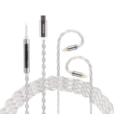 Nicehck SP4 USB C IEM Cable with Mic, CX31993 DAC Chip