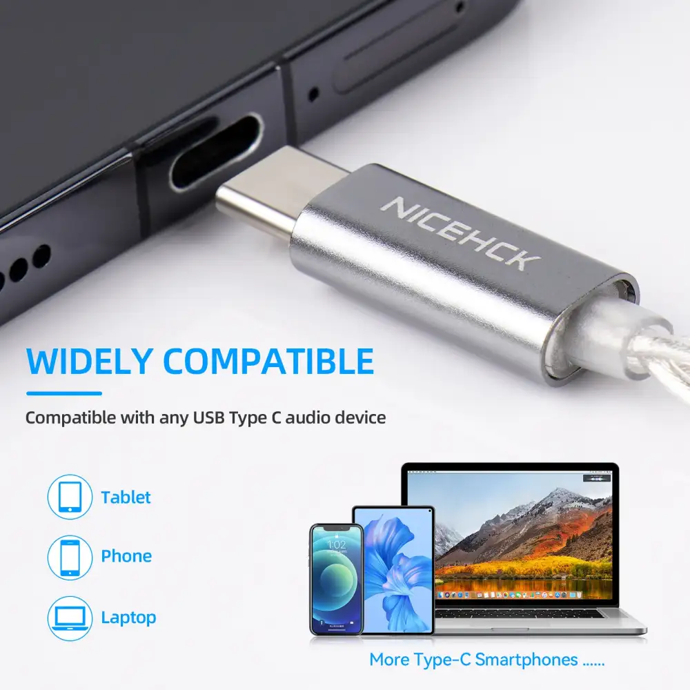 NiceHCK SP4 USB-C IEM cable with built-in DAC clarity