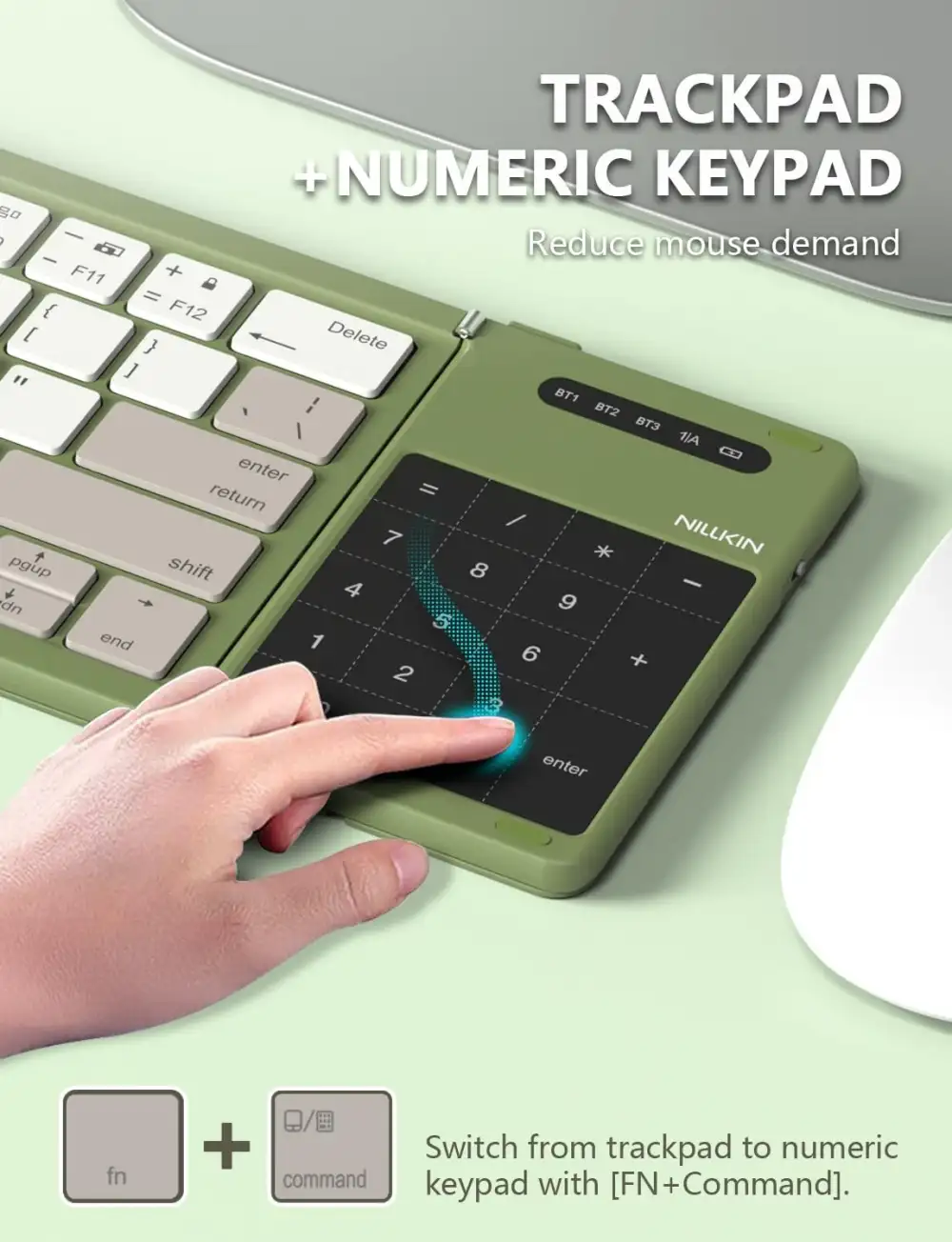 Nilkin Cube Pocket keyboard tri fold Bluetooth keyboard with touchpad Bangladesh