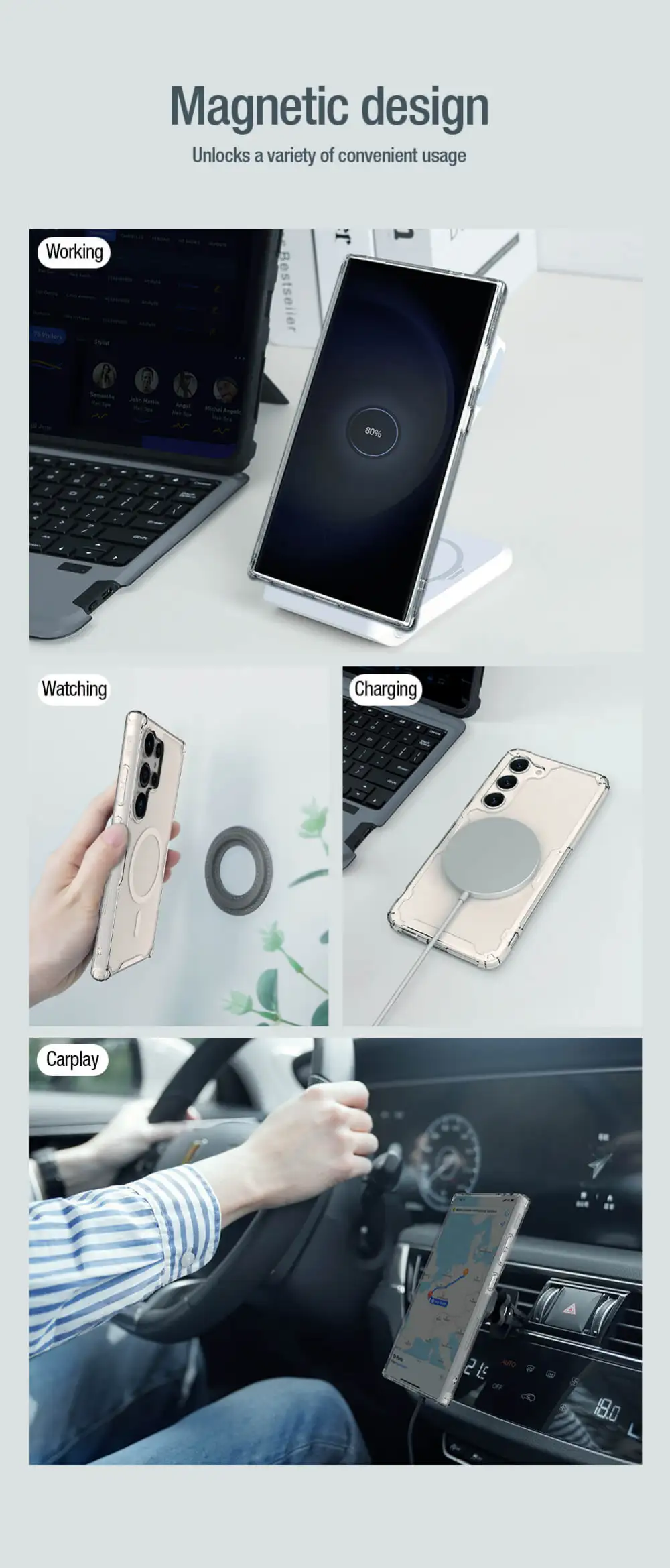 Premium Nillkin magnetic phone case for S24 Ultra protection