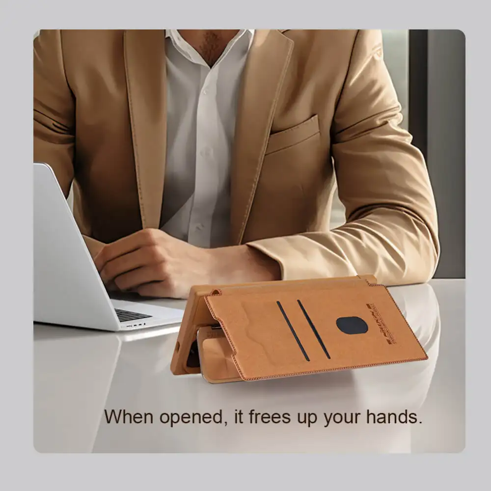 A lifestyle image of the case fitted on a Galaxy S24 Ultra on a desk beside a coffee cup,