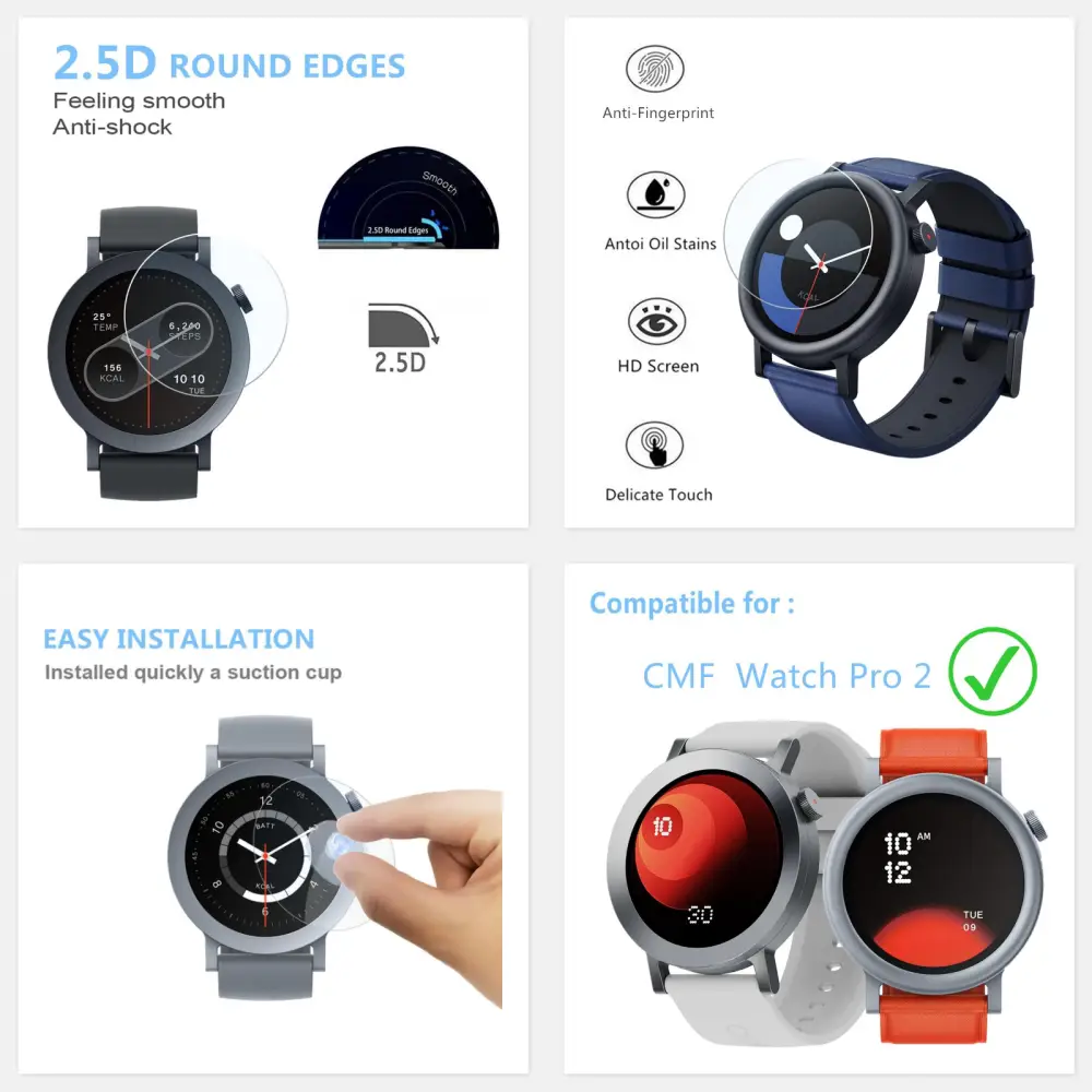 Nothing CMF Watch Pro 2 Tempered Glass Screen Protector