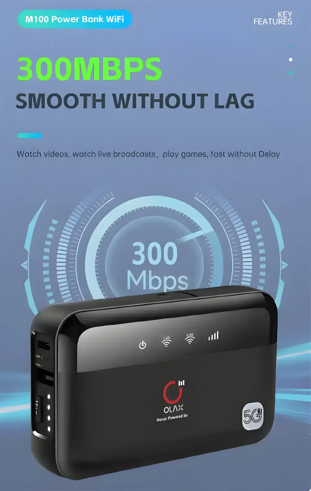 OLAX M100 pocket router with WiFi-6 and 4G/5G support