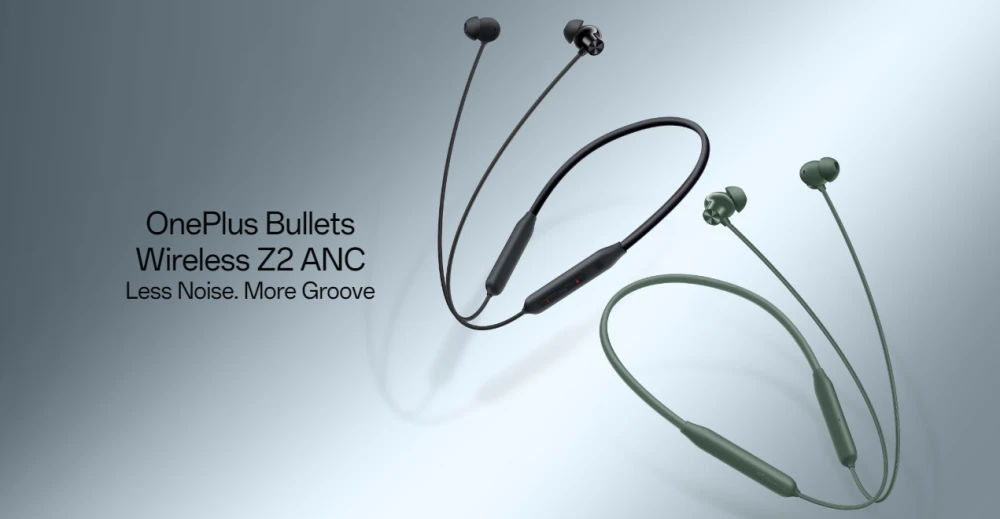 OnePlus Bullets Wireless Z2 ANC neckband with 45dB hybrid noise cancellation