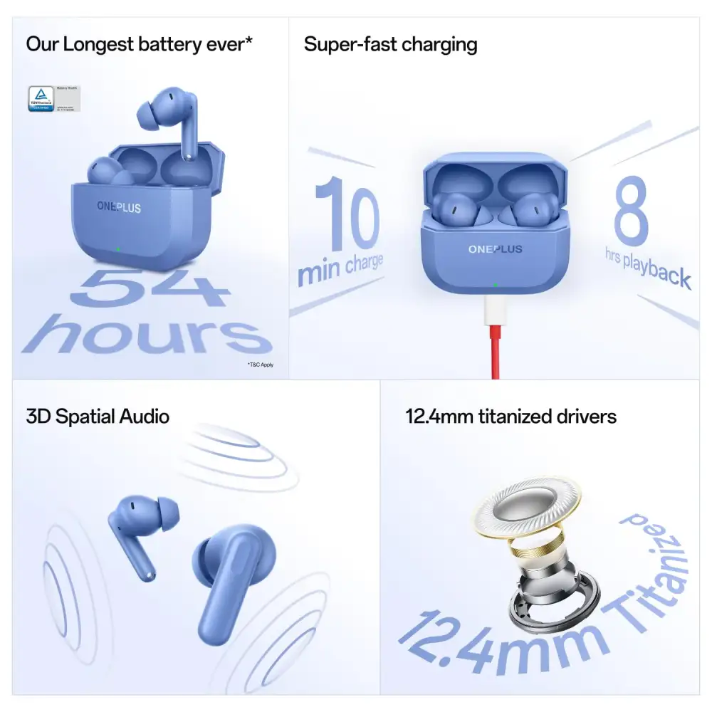 Showcase the compact charging case beside the earbuds, emphasizing premium build and portability.