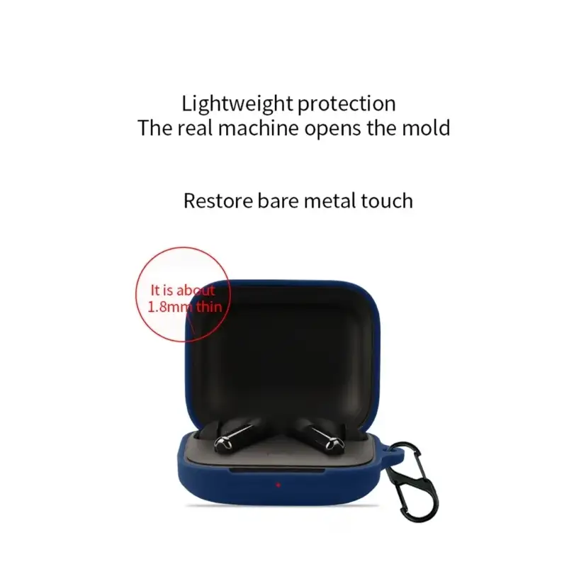 Blue OnePlus Buds 3 case cover demonstrating precision fit