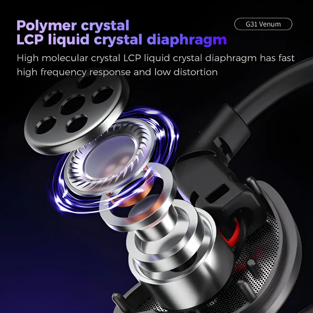 PLEXTONE G31 Venom Gaming Headphones– Dynamic Sound with Mic for Esports