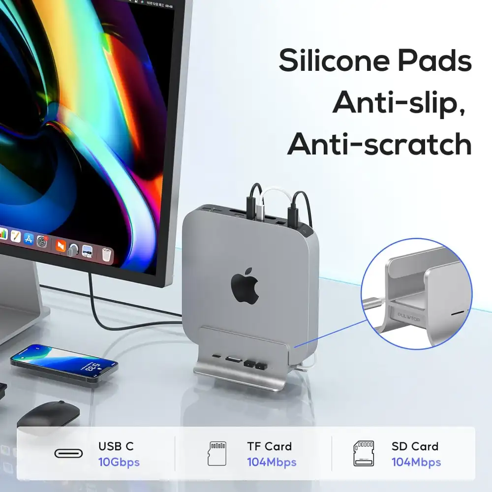 Mac Mini hub with M.2 NVMe SSD expansion support