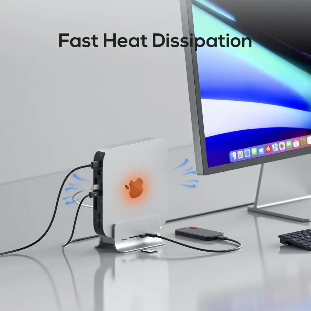 5 in 1 USB C hub designed for Mac Mini setup