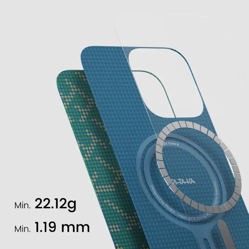 Pitaka Gold Green Classic Monogram Tactile Woven Case for iPhone 16 Pro & 16 Pro Max