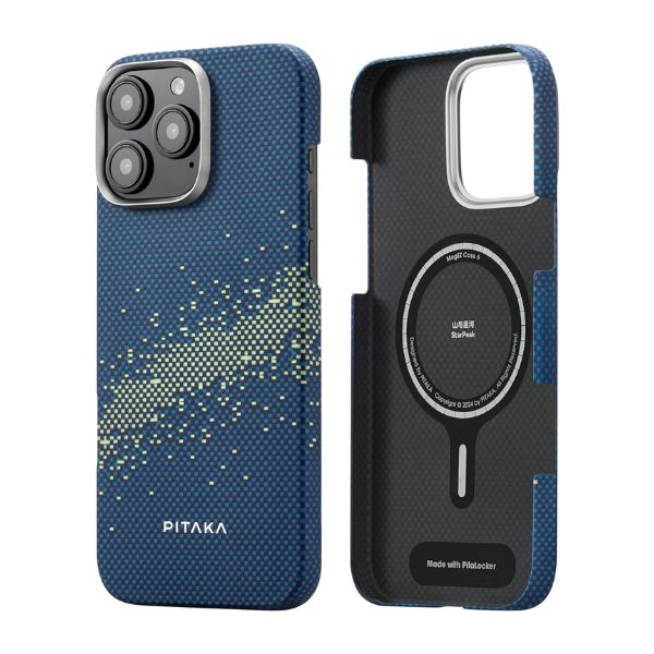 Pitaka StarPeak Luminous Tactile Woven Case for iPhone 16 Pro and 16 Pro Max (Milky Way Galaxy)
