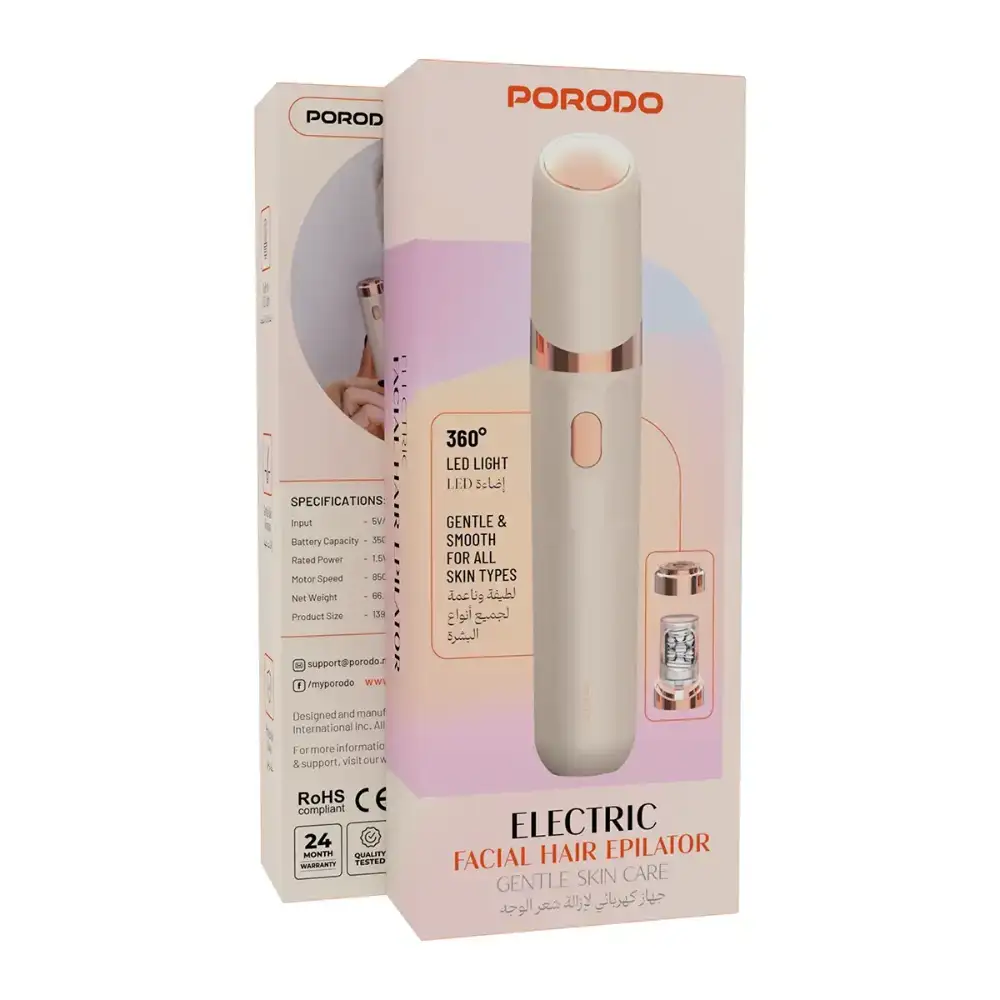 A crisp studio shot of the Porodo Electric Facial Hair Remover