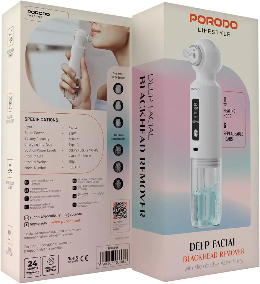 Using the electric pore vacuum on nose