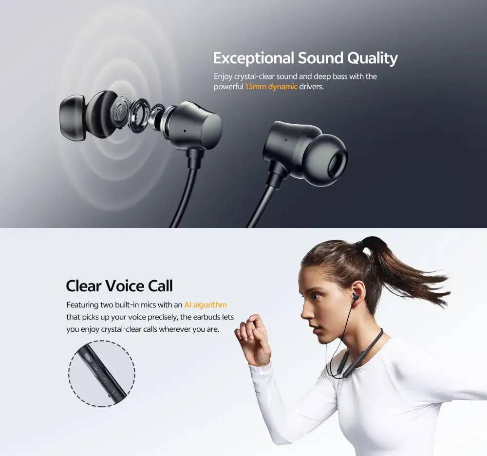 QCY BassBloom N2 Active Noise Cancelling Neckband BD