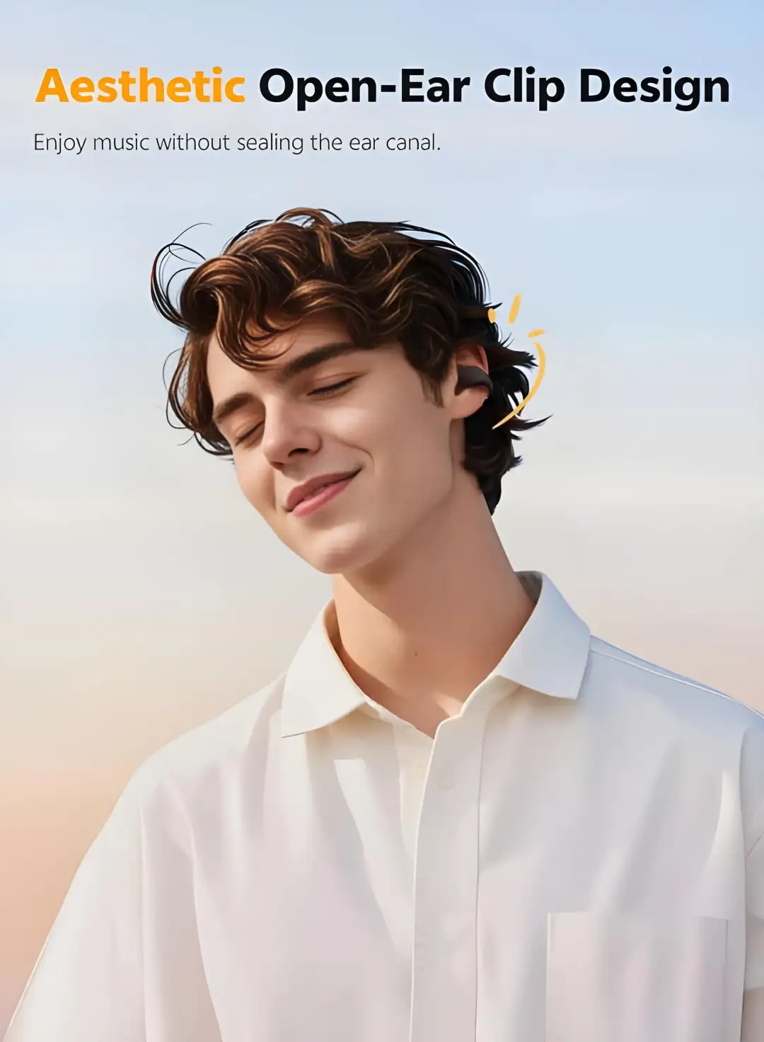 Wireless open-ear headphones by QCY with sleek look
