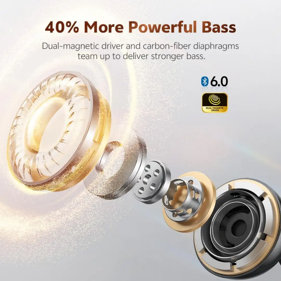 QCY Crossky C50 open-ear headphones with lightweight build