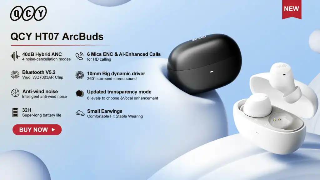 QCY HT07 ArcBuds ANC Wireless 40dB Noise Cancelling TWS Earbuds
