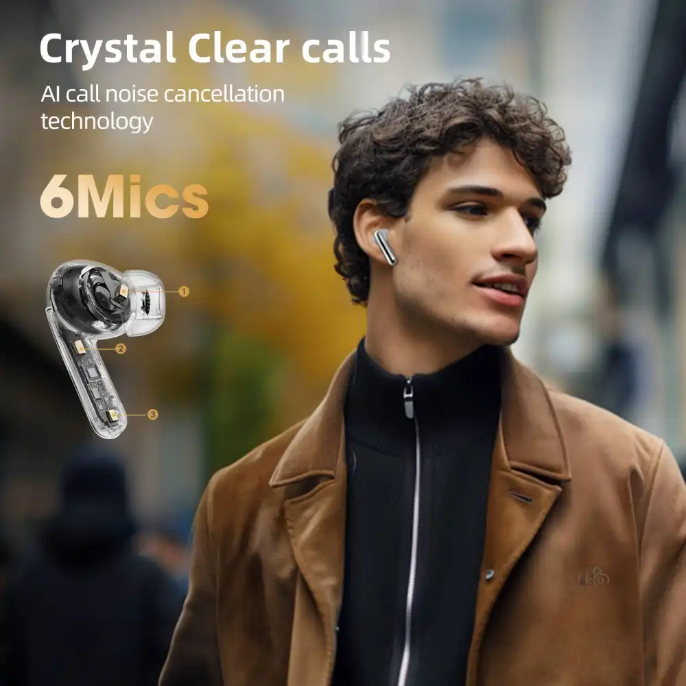 Hi-Res audio QCY MeloBuds Pro HT08 earbuds with hybrid active noise cancellation