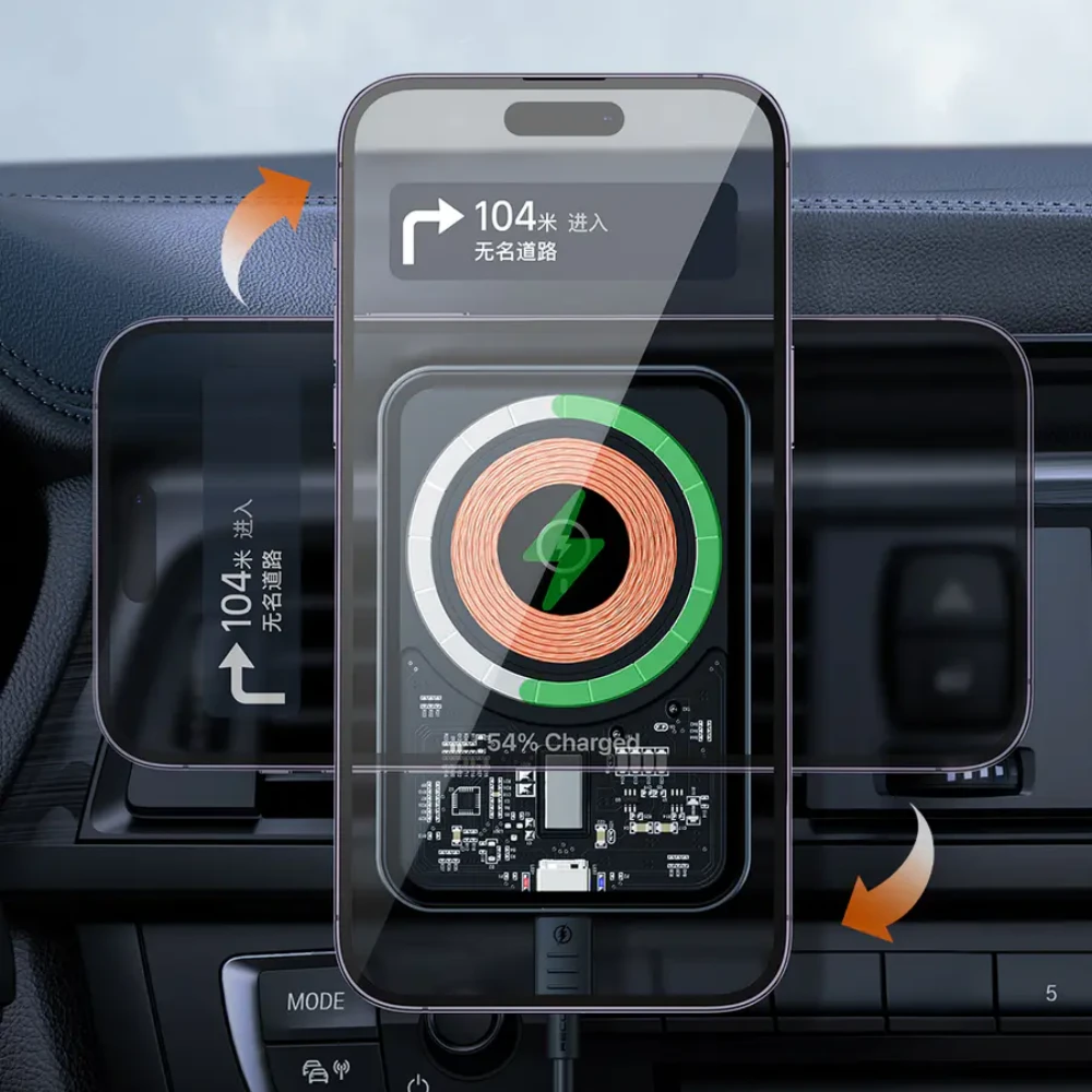 RECCI Mars RHO-C31 15W Magnetic Wireless Charging Car Holder