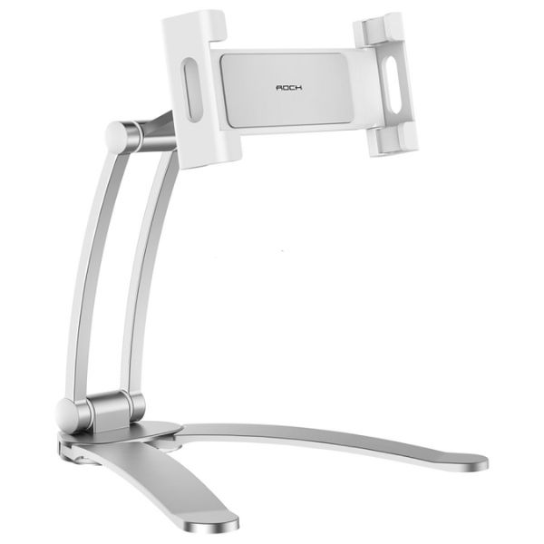 ROCK RPH0877 Universal Adjustable Desktop Phone Tablet Stand, Silver