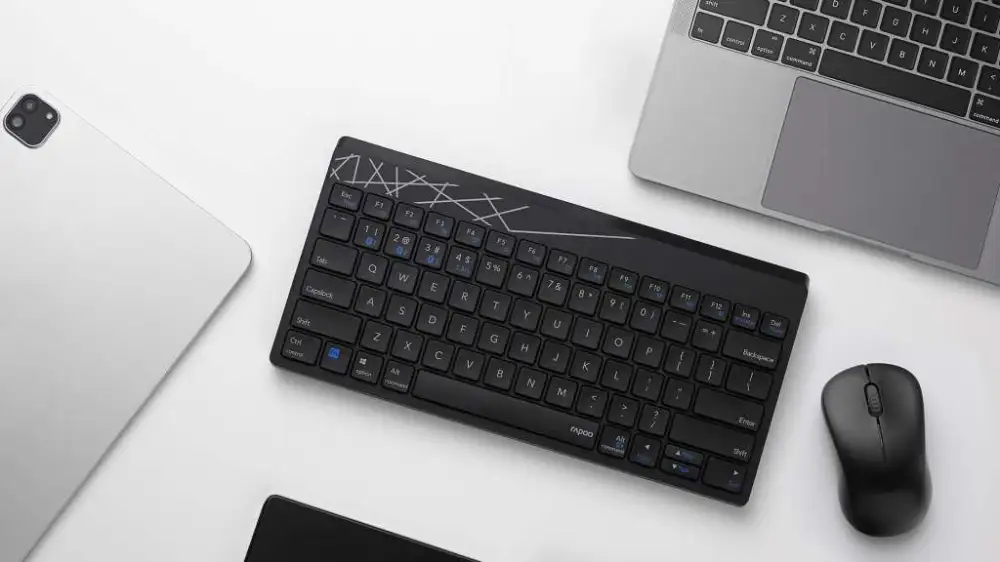 Rapoo 8000GT Wireless Keyboard Combo black keyboard and mouse