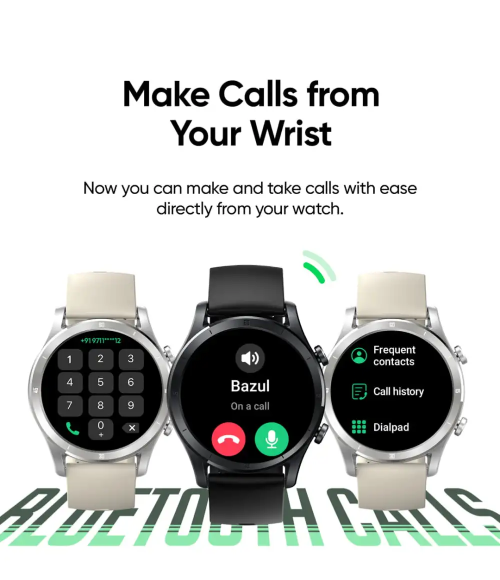 A lifestyle wrist shot showing the watch displaying real-time health metrics like heart rate,