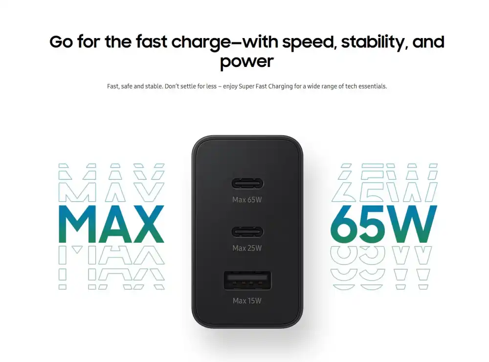 Samsung 65W Trio PD Power Adapter