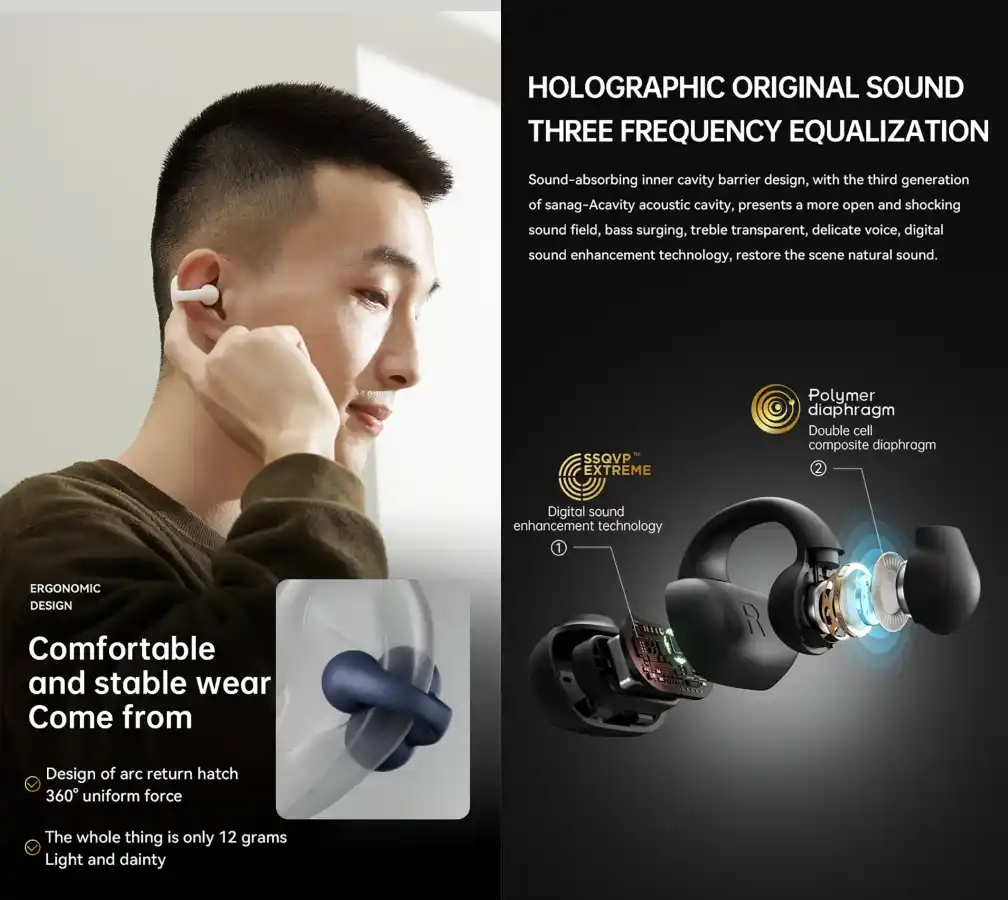 Sanag Z50s Pro Open Ear Air Conduction Earbuds